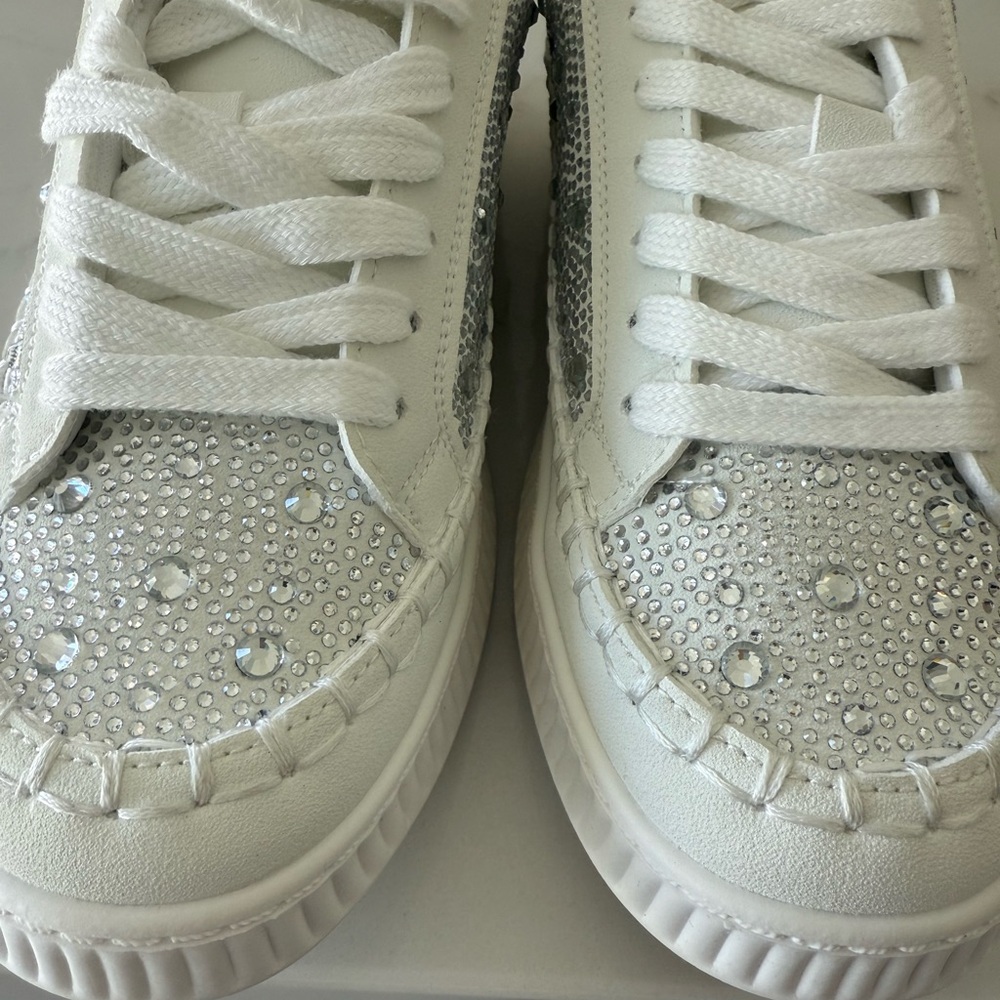 Project Cloud white with Rhinestones Women's Sneakers - Picture 8 of 13